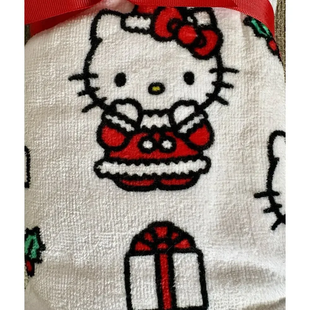 6PK HELLO KITTY Decorative Holiday Hand Towels Gingerbread Santa Fair Isle NWT